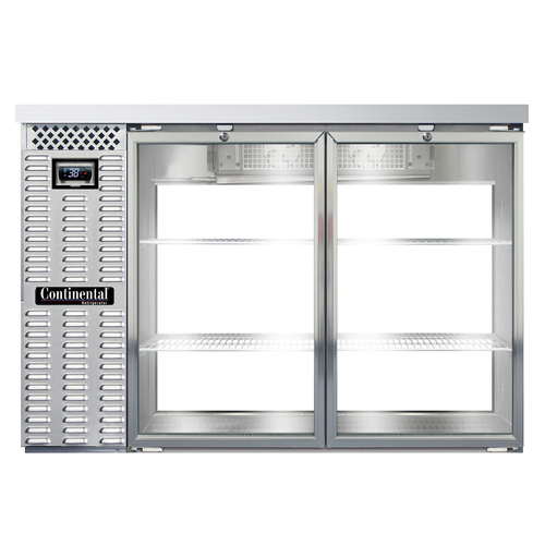 Continental Refrigerator BB50NSSGDPT 50"W Glass Door Refrigerated Back Bar Cooler