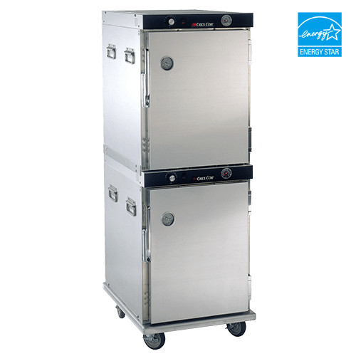 Cres Cor H339214C 26.88" W Stainless Steel Stacked Insulated Channel Pan Slides Mobile Heated Cabinet - 120 Volts