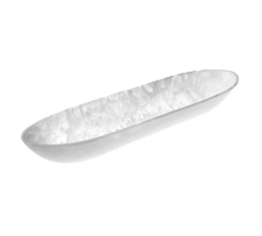 American Metalcraft WSLB27 169 Oz. Resin White Oblong Translucence Boat Bowl