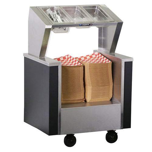 Lakeside 155043 28" W Stainless Steel Open Flex Prep Tray and Flatware Cart