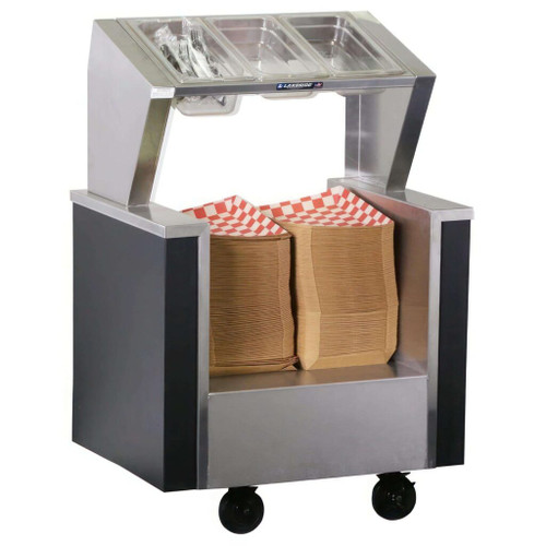 Lakeside 155043 28" W Stainless Steel Open Flex Prep Tray and Flatware Cart