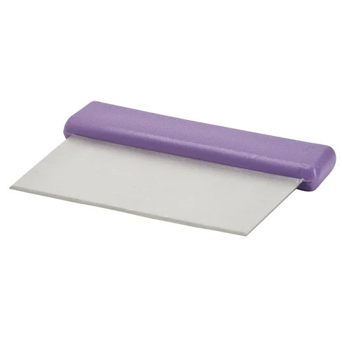 Winco DSC-2P 6" x 3" Stainless Steel Dough Scraper with Plastic Purple Handle