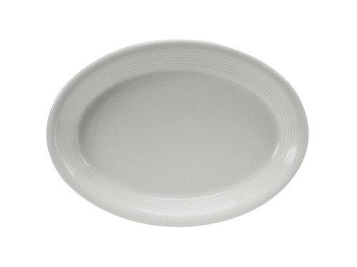 Tuxton CWH-1142 Ceramic White Oval Platter (1 Dozen)