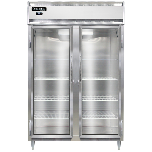 Continental Refrigerator D2RSNGD 52" W Two-Section Glass Door Reach-In Designer Line Refrigerator