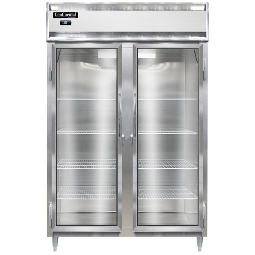 Continental Refrigerator DL2RS-GD 52" W Two-Section Glass Door Reach-In Designer Line Refrigerator