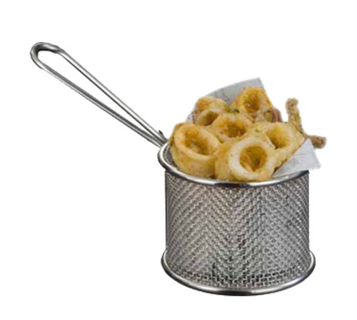 American Metalcraft FRYR375 3.5 Stainless Steel Round Tabletop Serving Fry Basket