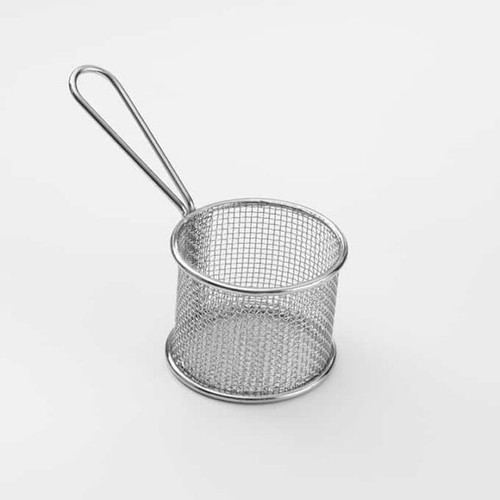 American Metalcraft FRYR375 3.5 Stainless Steel Round Tabletop Serving Fry Basket