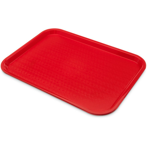 Carlisle CT121605 16.31" W x 12.06" D x 0.7" H Red Rectangular Café Tray