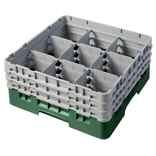 Cambro 9S638119 Camrack Glass Rack With (3) Soft Gray Extenders - 3 Cases