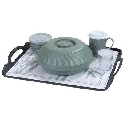 Dinex DXRST1520NSQ03 20"W Black Rectangle Room Service Tray