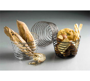 American Metalcraft FRUB9 7" Metal Black Round Birdnest Basket