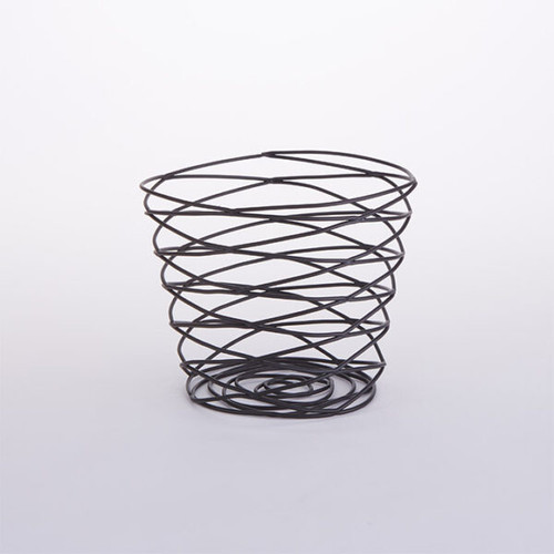 American Metalcraft FRUB9 7" Metal Black Round Birdnest Basket