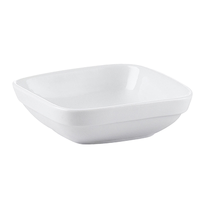 CAC China RCN-D5 12 Oz. Super White Porcelain Square RCN Specialty Dish (3 Dozen Per Case)