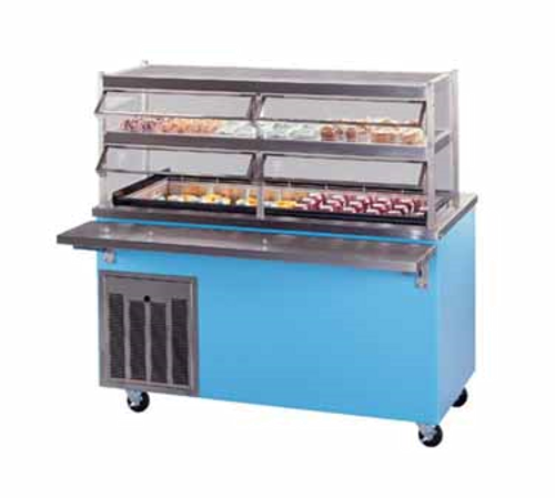Piper Products R4-CB 60"L x 30"W x 36"H (4) Pan Stainless Steel Top Cool Breeze Refrig. Cold Pan Unit Enclosed Base Mobile Modular Reflections Serving Counter