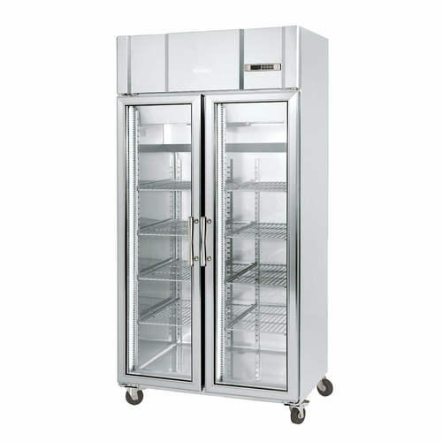 Infrico USA IRR-AGN600CR 38.38" W Two-Section Glass Door Reach-In Slim line Refrigerator