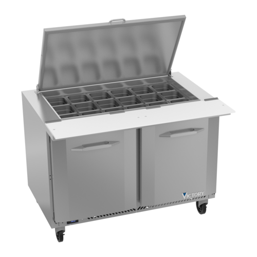 Victory VSP48HC-18B UltraSpec Series Big Top Sandwich Prep Table Two-Section 48"