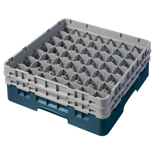 Cambro 49S434414 Camrack Glass Rack With (2) Soft Gray Extenders - 4 Cases