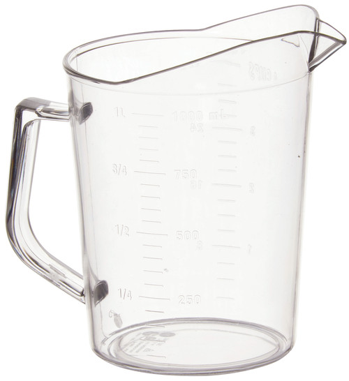 Winco PMU-100 1 qt Polycarbonate Clear Measuring Cup