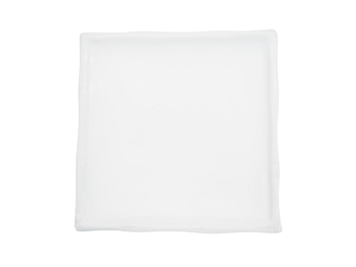 CAC China BAP-21 Super White Porcelain Square Bamboo Plate (1 Dozen)