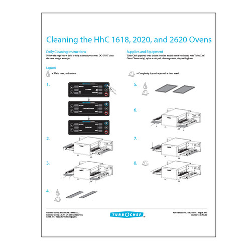 TurboChef DOC-1082 8-1/2" x 11" Poster Daily Cleaning