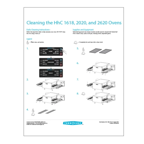TurboChef DOC-1082 8-1/2" x 11" Poster Daily Cleaning