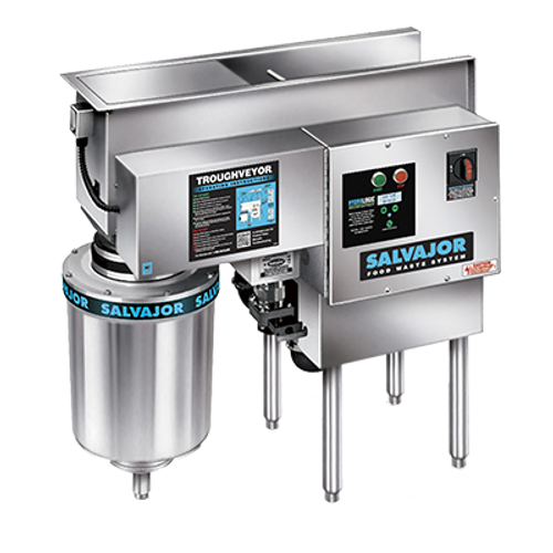 Salvajor 300-TVL Disposer TroughVeyor food waste conveying & Disposing System With Water recirculation Left-hand Operation 3 HP Disposer