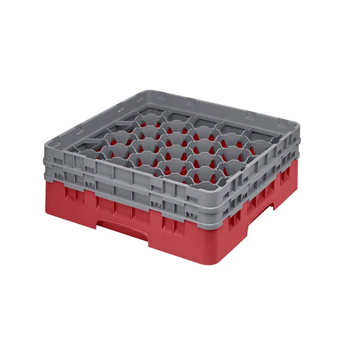 Cambro 30S434163 Camrack Glass Rack With (2) Soft Gray Extenders - 4 Cases