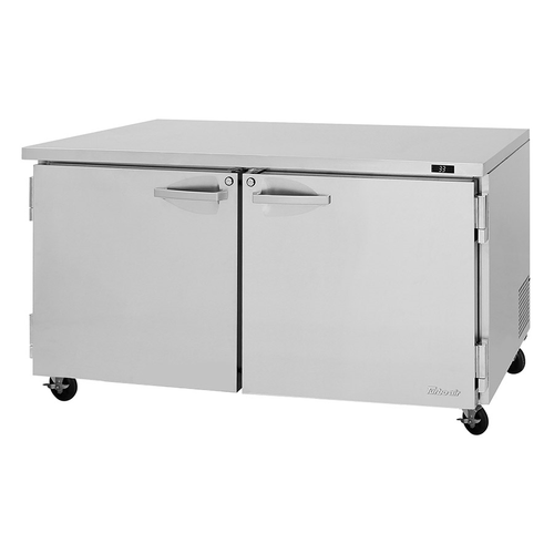 Turbo Air PUR-60-N 60.25"W Two-Section Solid Door Reach-In PRO Series Undercounter Refrigerator