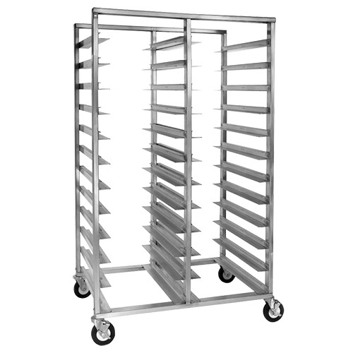 Cres Cor 22131824B 69.56" H Aluminum Double Compartment Open Frame Design Mobile Tray Rack