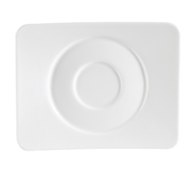 CAC China MDN-2 5.75" L Bone White Porcelain Rectangular Modern Saucer (3 Dozen Per Case)