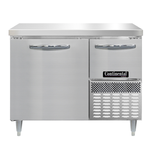 Continental Refrigerator DLFA43-SS 43"W Two Door Stainless Steel Designer Line Freezer Base Worktop Unit