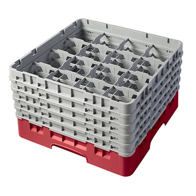 Cambro 16S958163 Camrack Glass Rack With (5) Soft Gray Extenders - 2 Cases