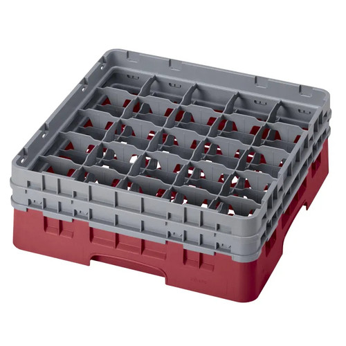 Cambro 25S434416 Camrack Glass Rack With (2) Soft Gray Extenders - 4 Cases