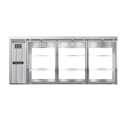 Continental Refrigerator BB79SNSSGDPT 79"W Glass Door Refrigerated Back Bar Cooler