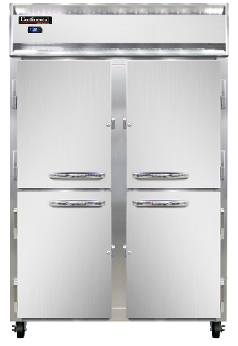 Continental Refrigerator 2RSNSAHD 52" W Two-Section Solid Door Reach-In Refrigerator
