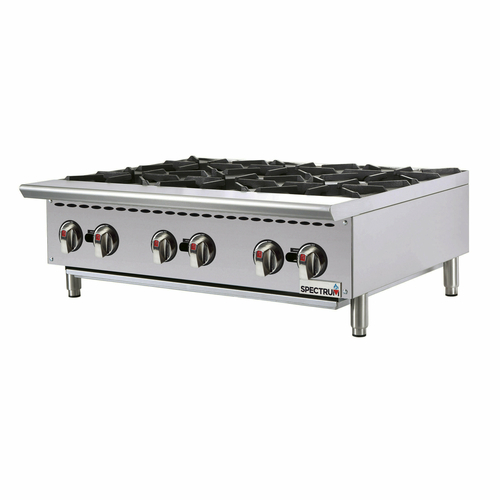Winco NGHP-6 36" Natural Gas Countertop Hotplate - 150,000 BTU