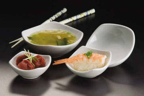 American Metalcraft SQSC15 2.75" 1 Oz. Ceramic White Squound Sauce Cup