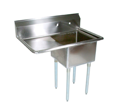 John Boos E1S8-24-14L24 40" - 53" 18-Gauge Stainless Steel One Compartment E-Series Sink With Left-Hand Drainboard 14" Deep