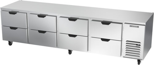 Beverage Air UCRD119AHC-8 119"W Four-Section Reach-In Undercounter Refrigerator