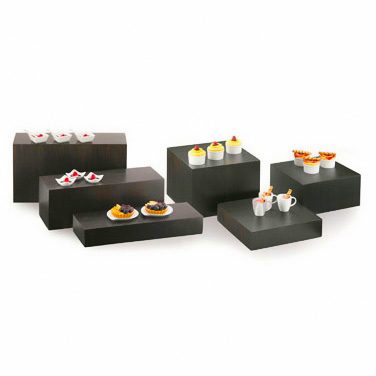 Cal-Mil 166-3-96 20"W x 7"D x 3"H Rectangle Bamboo Midnight Bamboo Display Tray/Riser