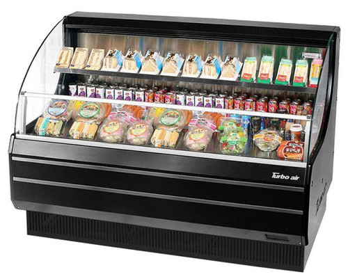 Turbo Air TOM-60LW(B)-N 63.37" W Stainless Steel Low-Profile Horizontal Open Display Merchandiser - 115 Volts