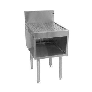 Glastender DBHB-12 Stainless Steel Underbar Drainboard Half Cabinet - 12"W x 24"D