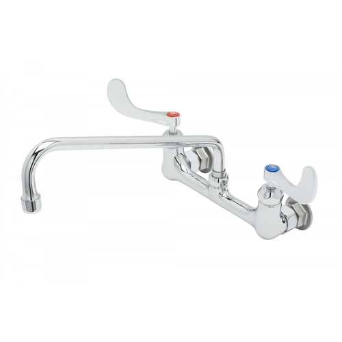 T&S Brass B-0231-CR4-L22 Pantry Faucet single wall mount 8" centers 12" swing nozzle 2.2 GPM laminar flow device