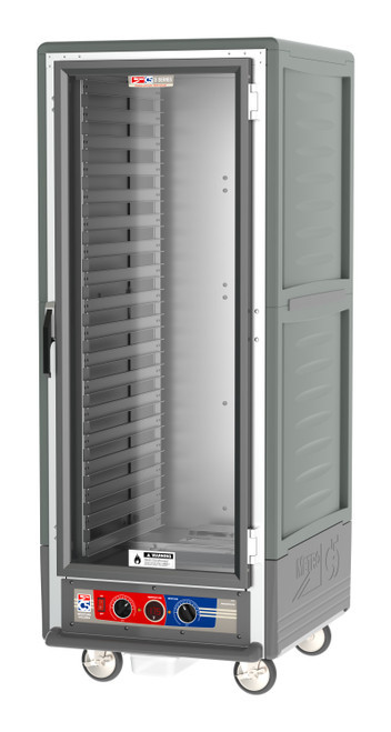 Metro C539-MFC-L-GY C5 3 Series Gray Full-Size Insulated Moisture Heated Holding & Proofing Cabinet with Clear Door and Lip Load Slides - 120V
