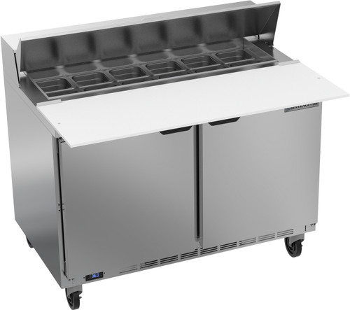 Beverage Air SPE48HC-12C 48" W Two-Section Two Door Sandwich Top Refrigerated Counter
