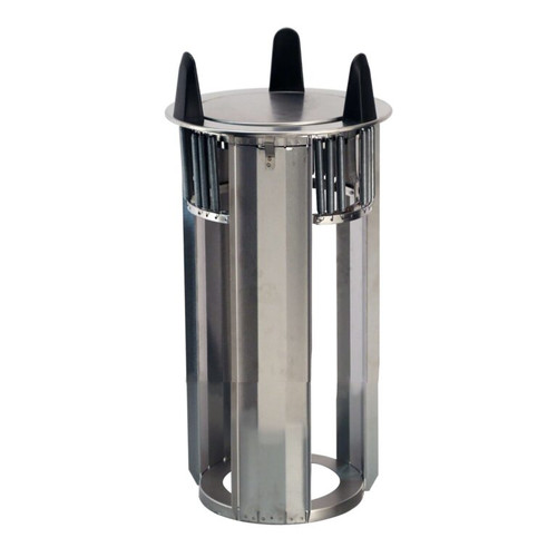 Lakeside 401225 Easy-Glide 12.25" Dia. Round Stainless Steel 1-Tube Open Dish Dispenser - ADA Height