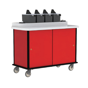 Lakeside 70420 Stainless Steel Condiment Cart Casters with Brakes 69-1/2"W x 25"D x 44-1/2"H