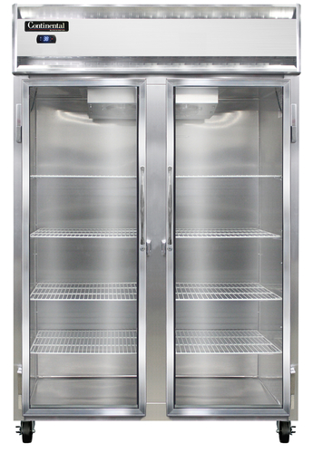 Continental Refrigerator 2RNSAGD 52" W Two-Section Glass Door Reach-In Refrigerator