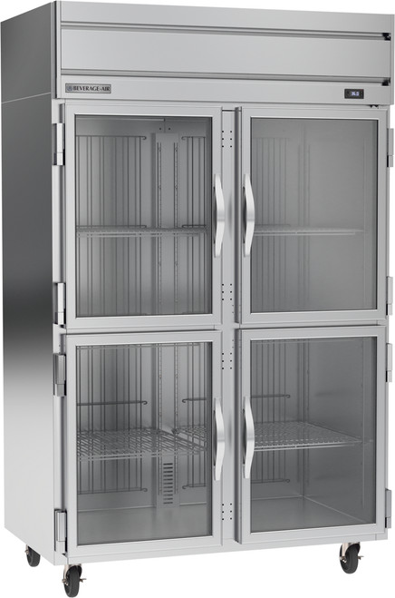 Beverage Air HRPS2HC-1HG 52" W Two-Section Glass Door Reach-In Horizon Series Refrigerator