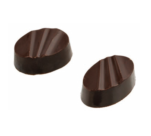 Matfer Bourgeat 380158 Chocolate Mold Ribbed Ovals 1.13"L x .75" W x .5" H Polycarbonate